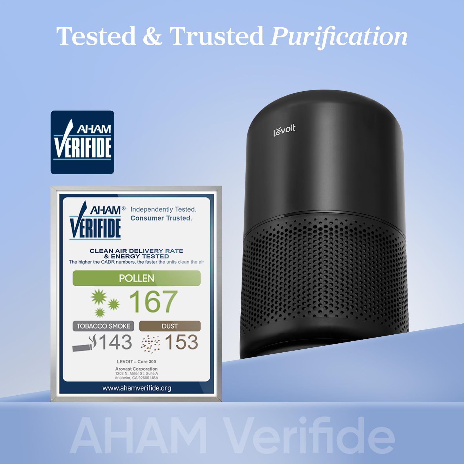 Levoit Core300-P Sleep Mode display, near-silent night air cleaning