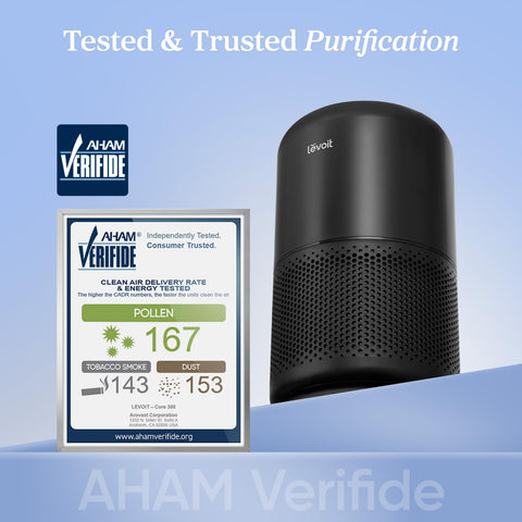 Levoit Core300-P Sleep Mode display, near-silent night air cleaning