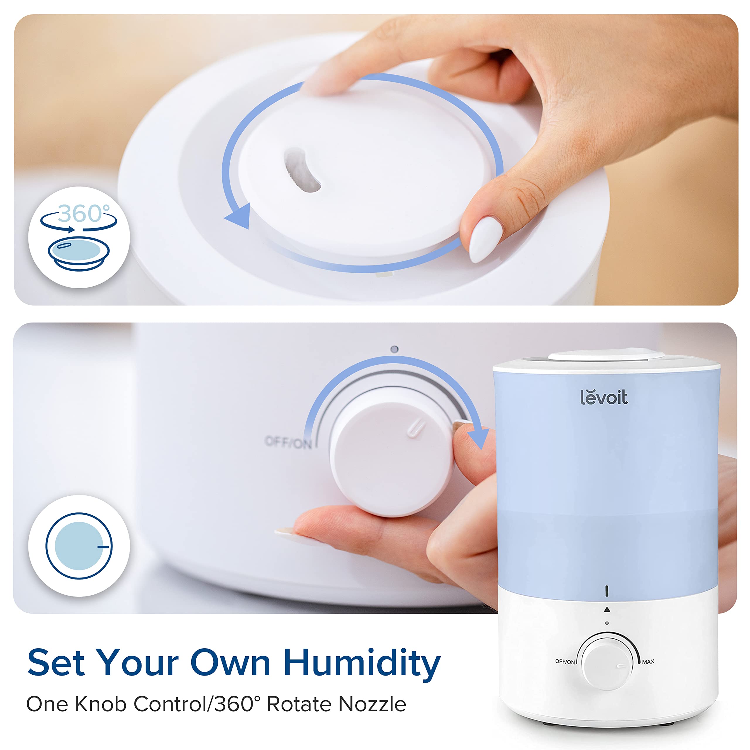 LEVOIT Dual 150 dim night mode quiet operation in bedroom