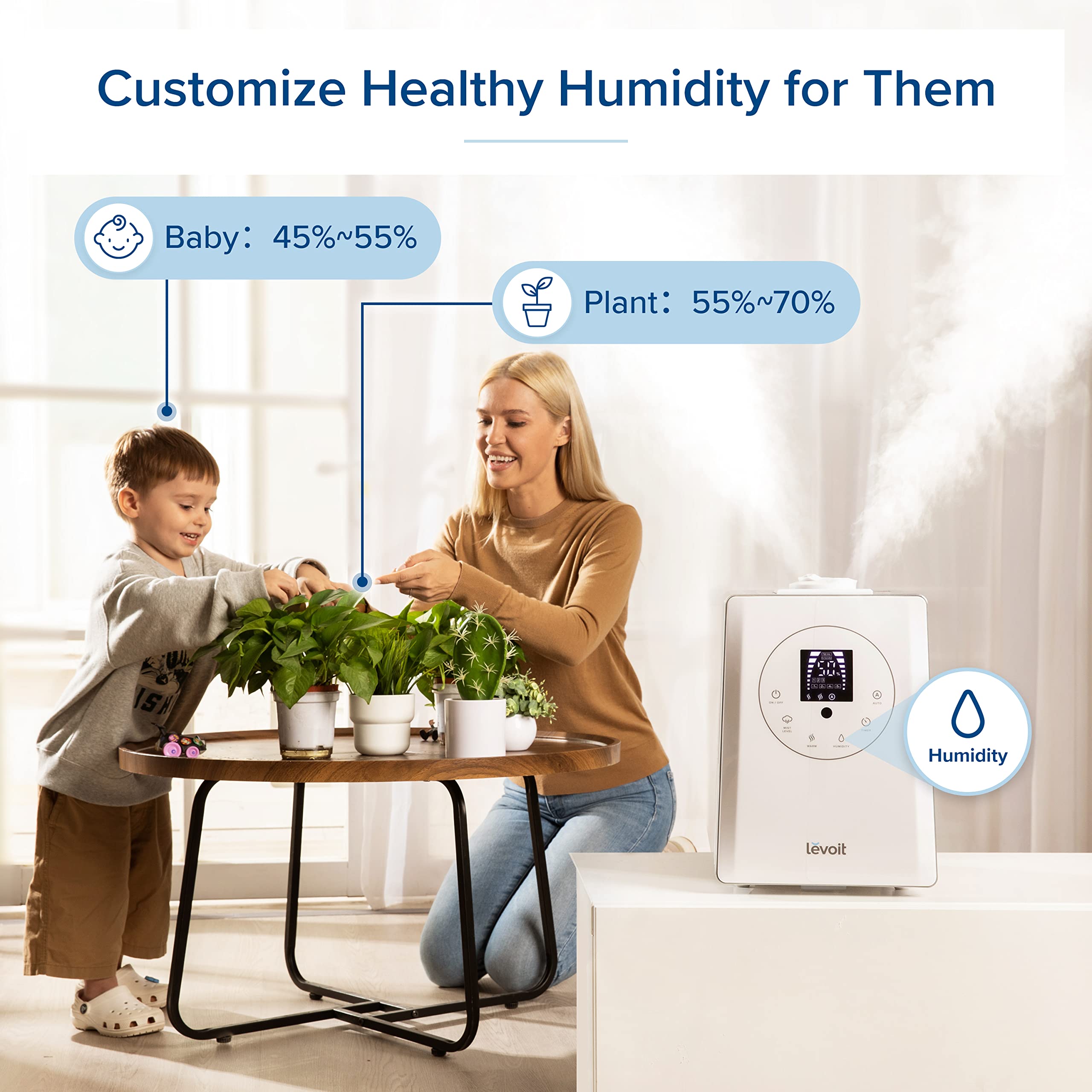 LEVOIT essential oil diffuser pads enhance room fragrance while humidifying.