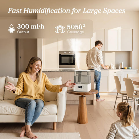 Levoit 6L 360° nozzle for even room humidification