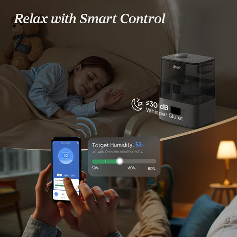 Levoit VeSync app control for remote mist and schedules