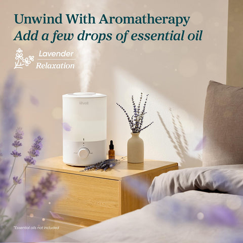 LEVOIT diffuser base adds essential oils for a calming scent