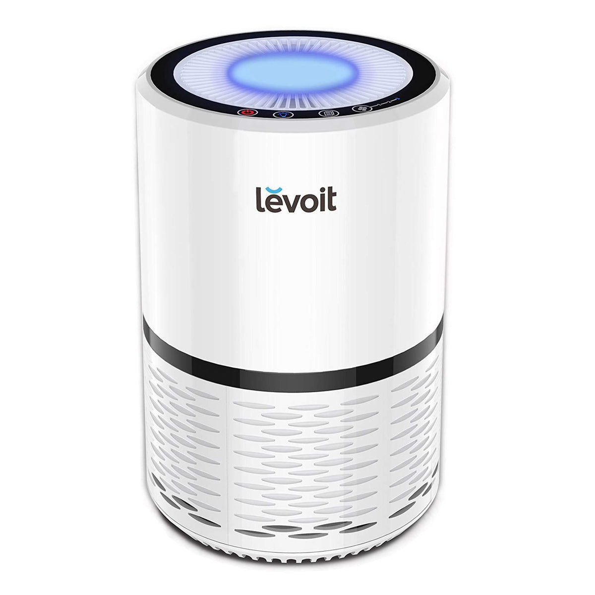 Levoit LV-H132 purifier close-up showing compact design for small spaces.