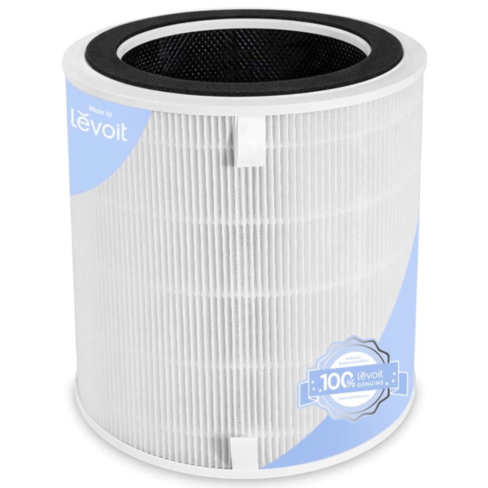 Levoit LV-H135 replacement filter showing pull tabs for easy installation and fresh air