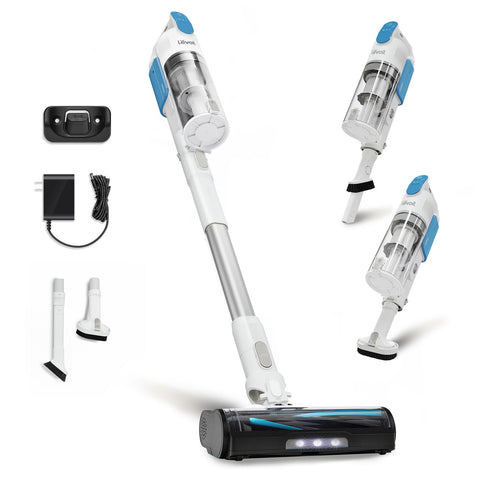 LEVOIT LVAC-200 cordless vacuum with LED headlights brightens corners for precise cleaning.