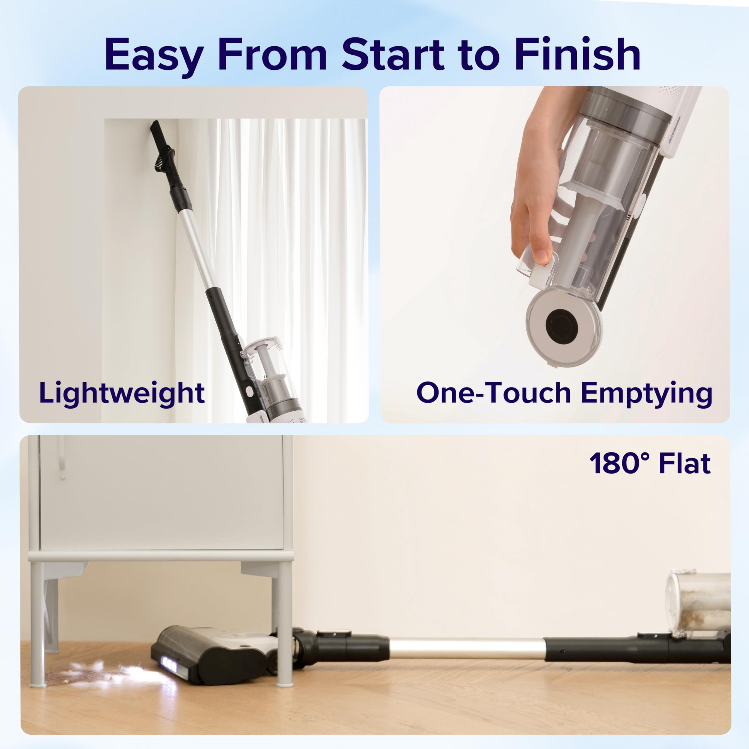 LEVOIT LVAC-200 detachable roller simplifies maintenance and washing.