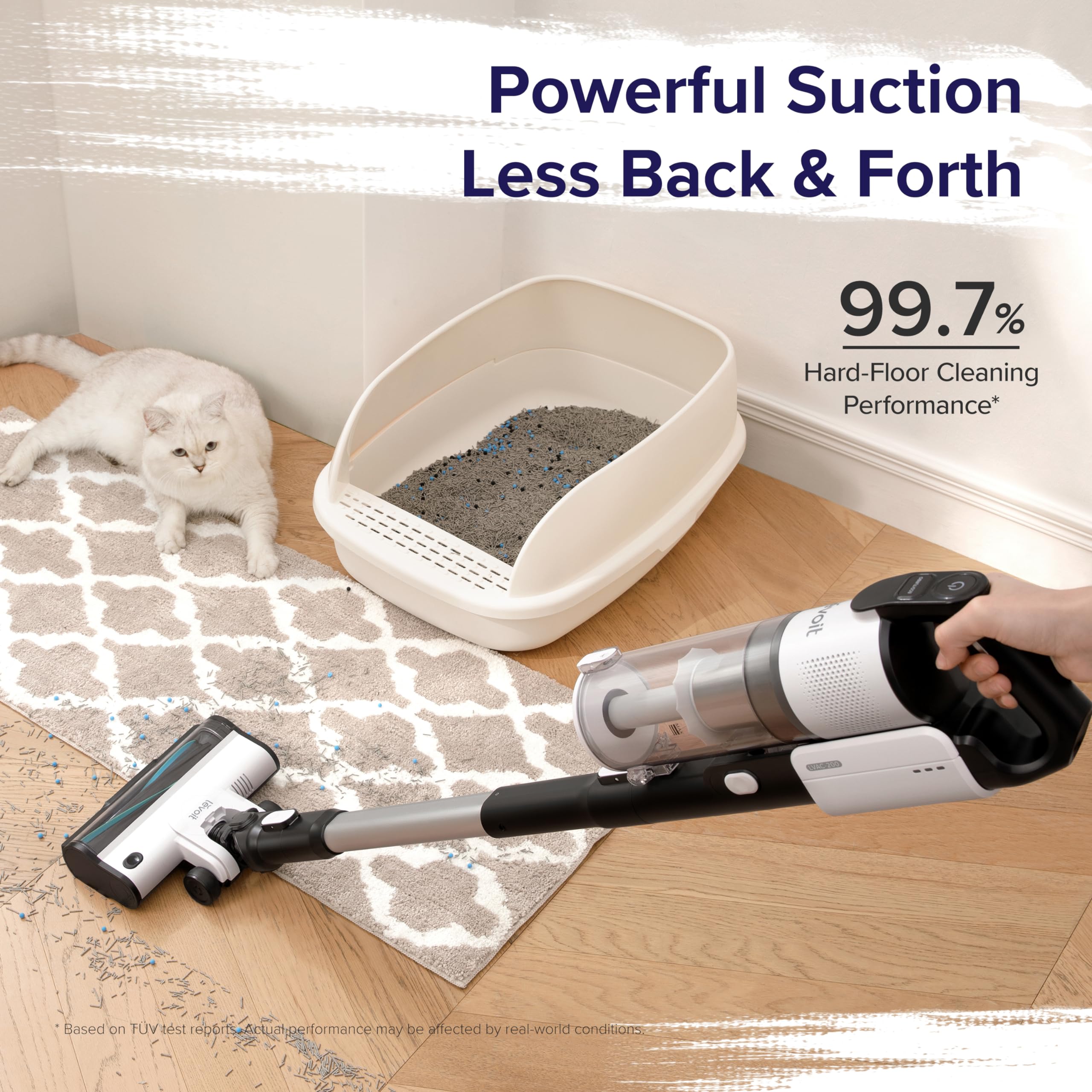 LEVOIT LVAC-200 lightweight body enables effortless, everyday cleaning.