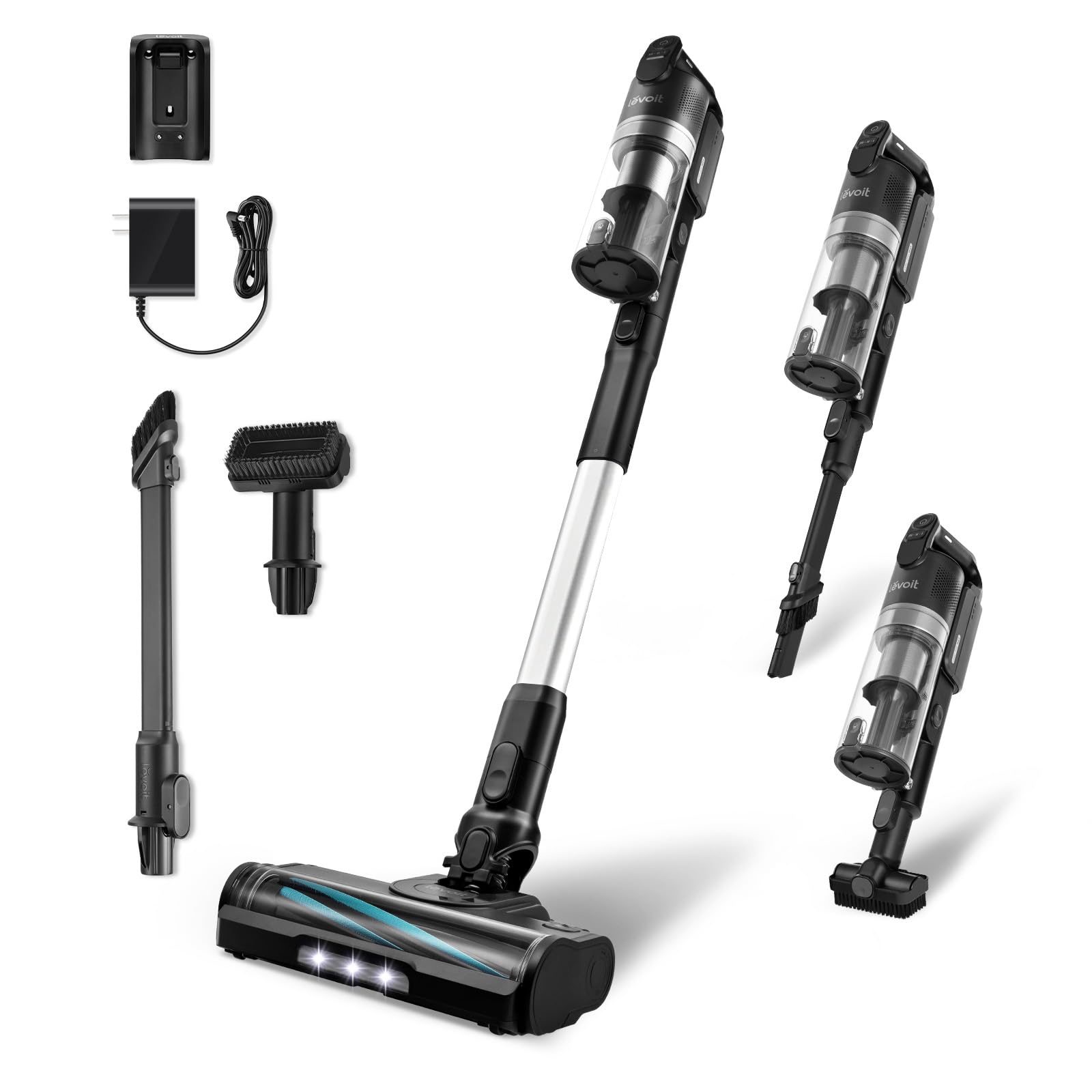 LEVOIT LVAC-200 MAX charging dock keeps the cordless vacuum ready for the next clean.