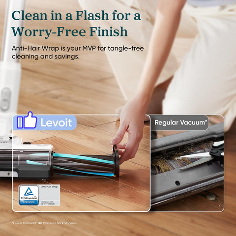 LEVOIT LVAC-200 pet tool assists in removing hair from furniture and stairs.
