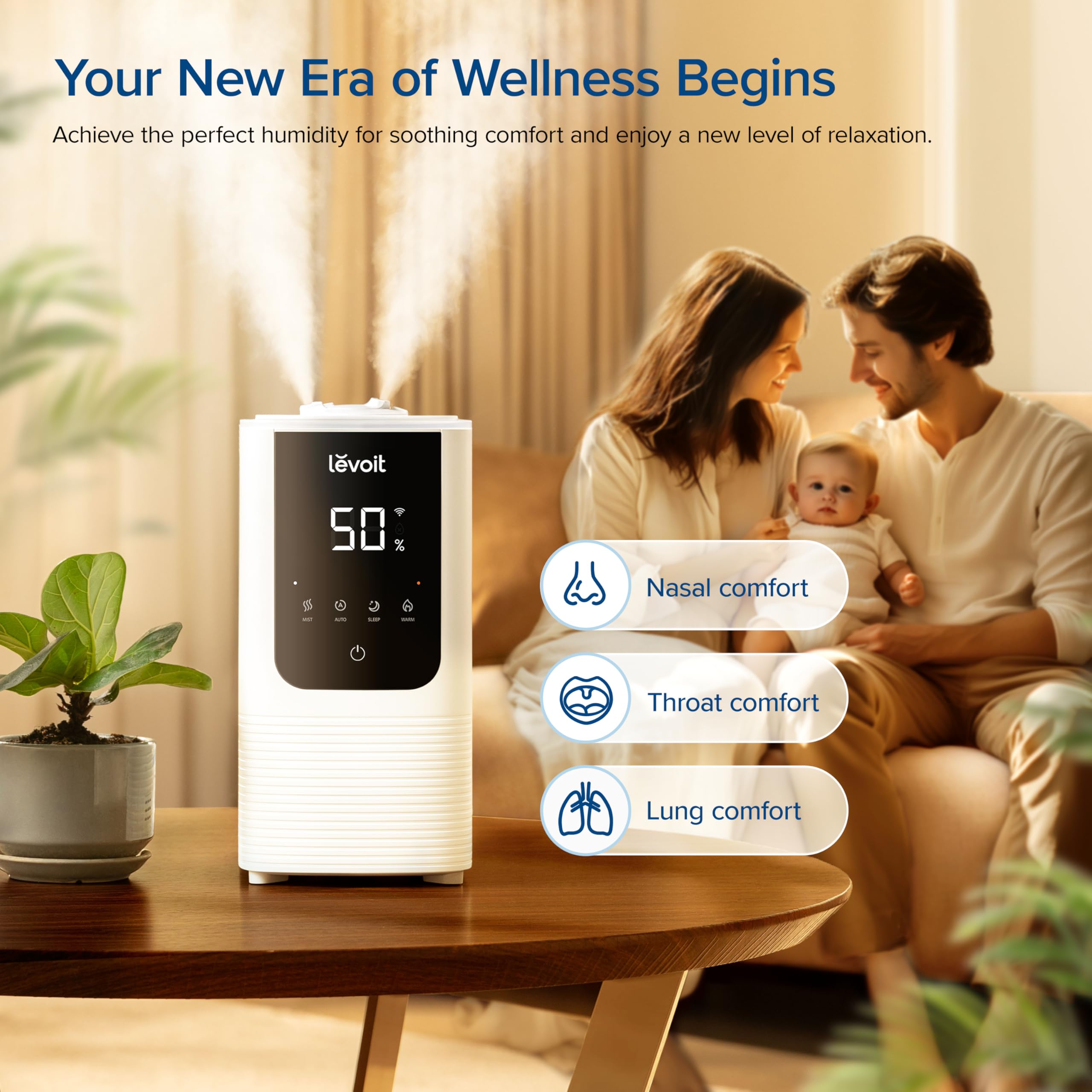 LEVOIT OasisMist app control lets you adjust humidity remotely.