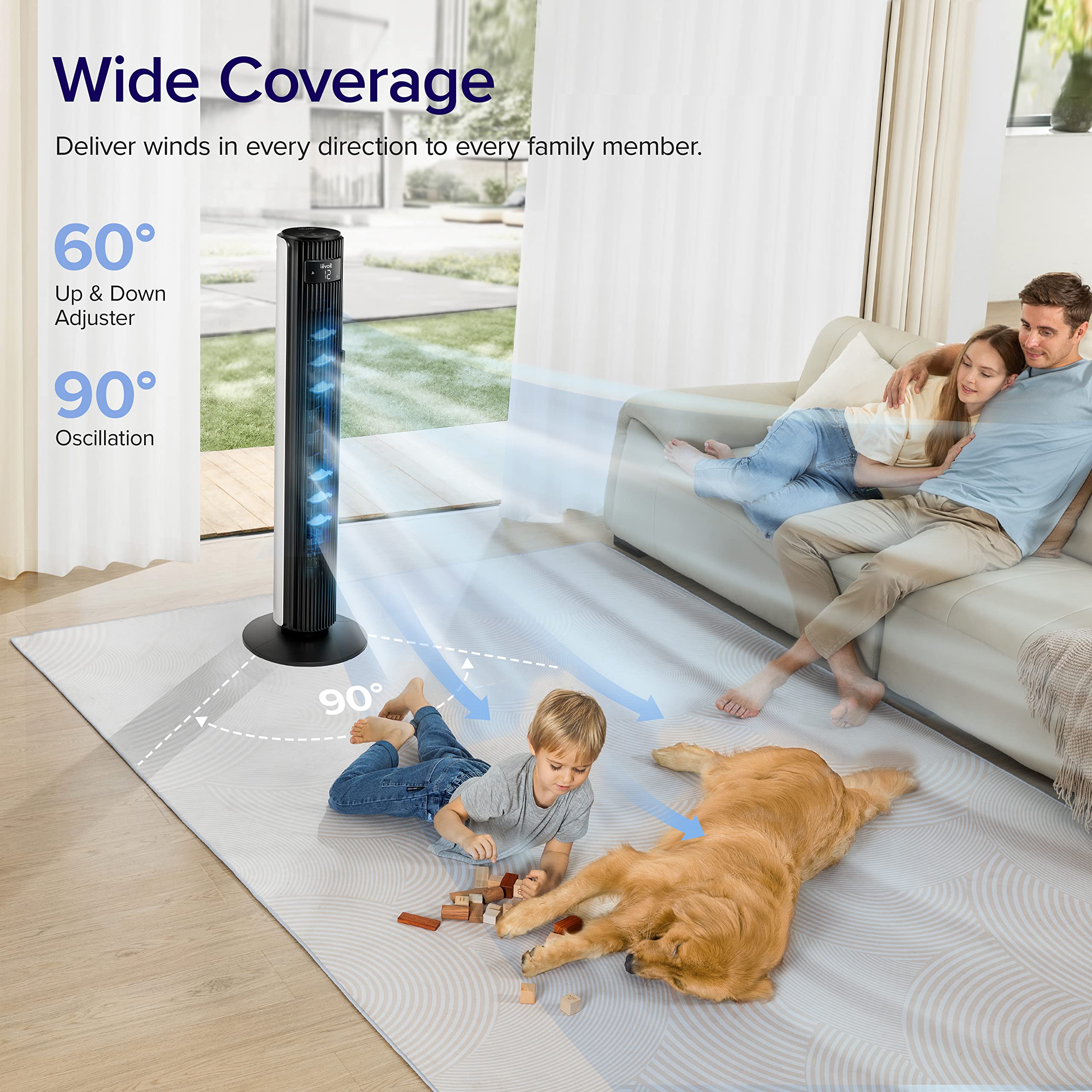 LEVOIT remote control enabling convenient on-demand adjustments
