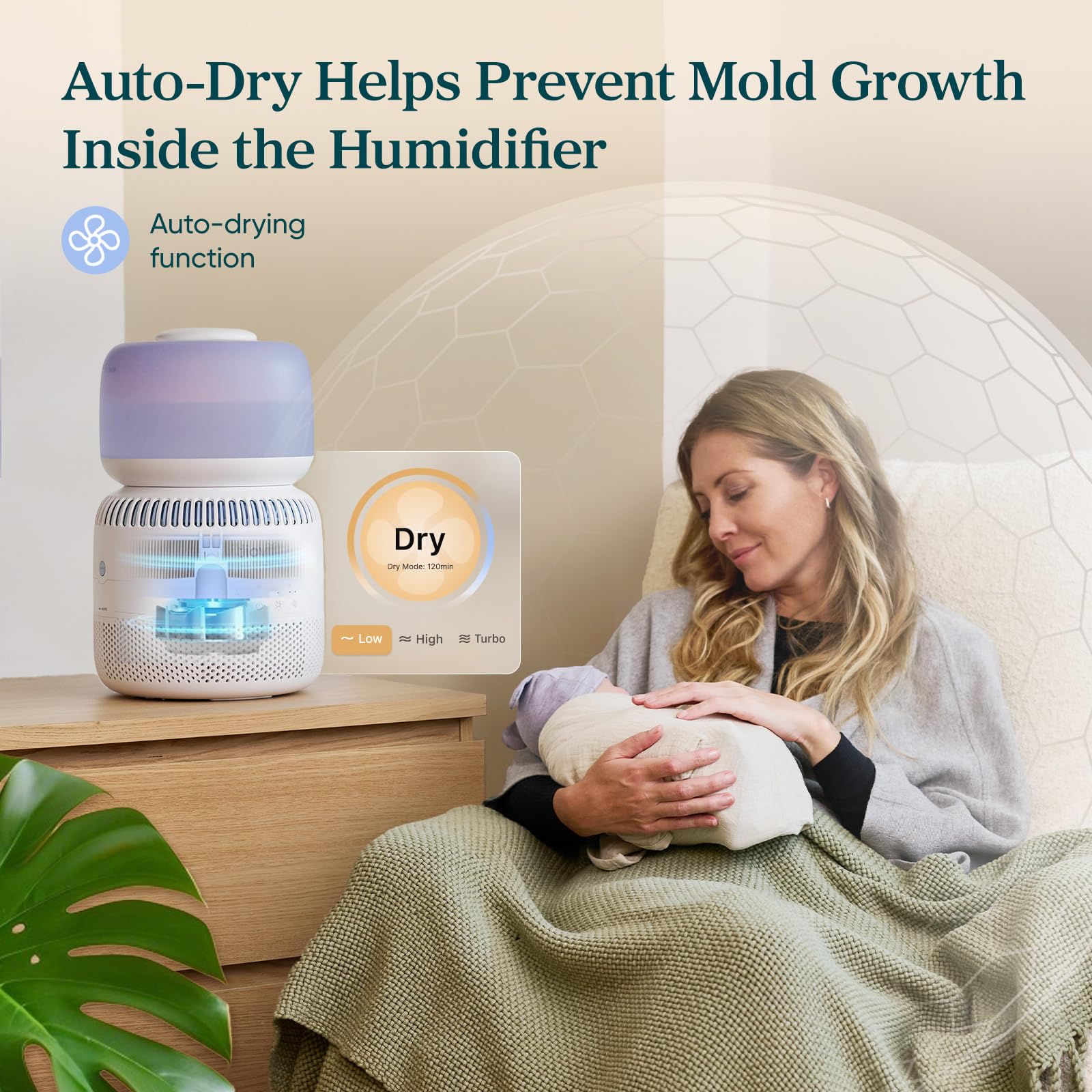 LEVOIT Sprout auto-dry feature reducing mold risk in wick