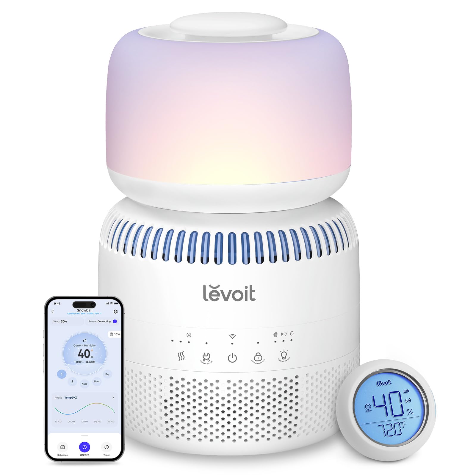 LEVOIT Sprout humidifier in nursery with visible 3.8L tank for steady humidity