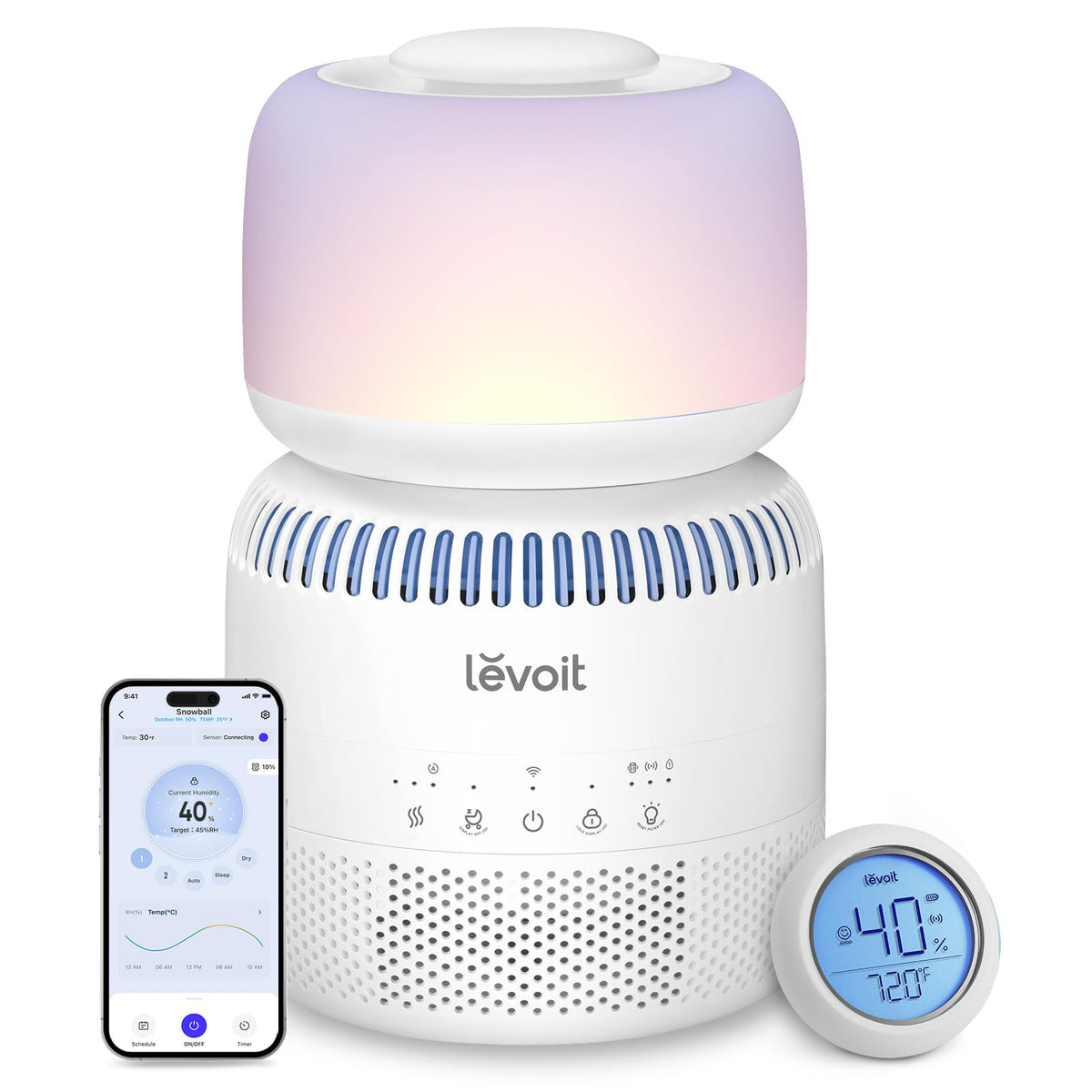 LEVOIT Sprout humidifier in nursery with visible 3.8L tank for steady humidity