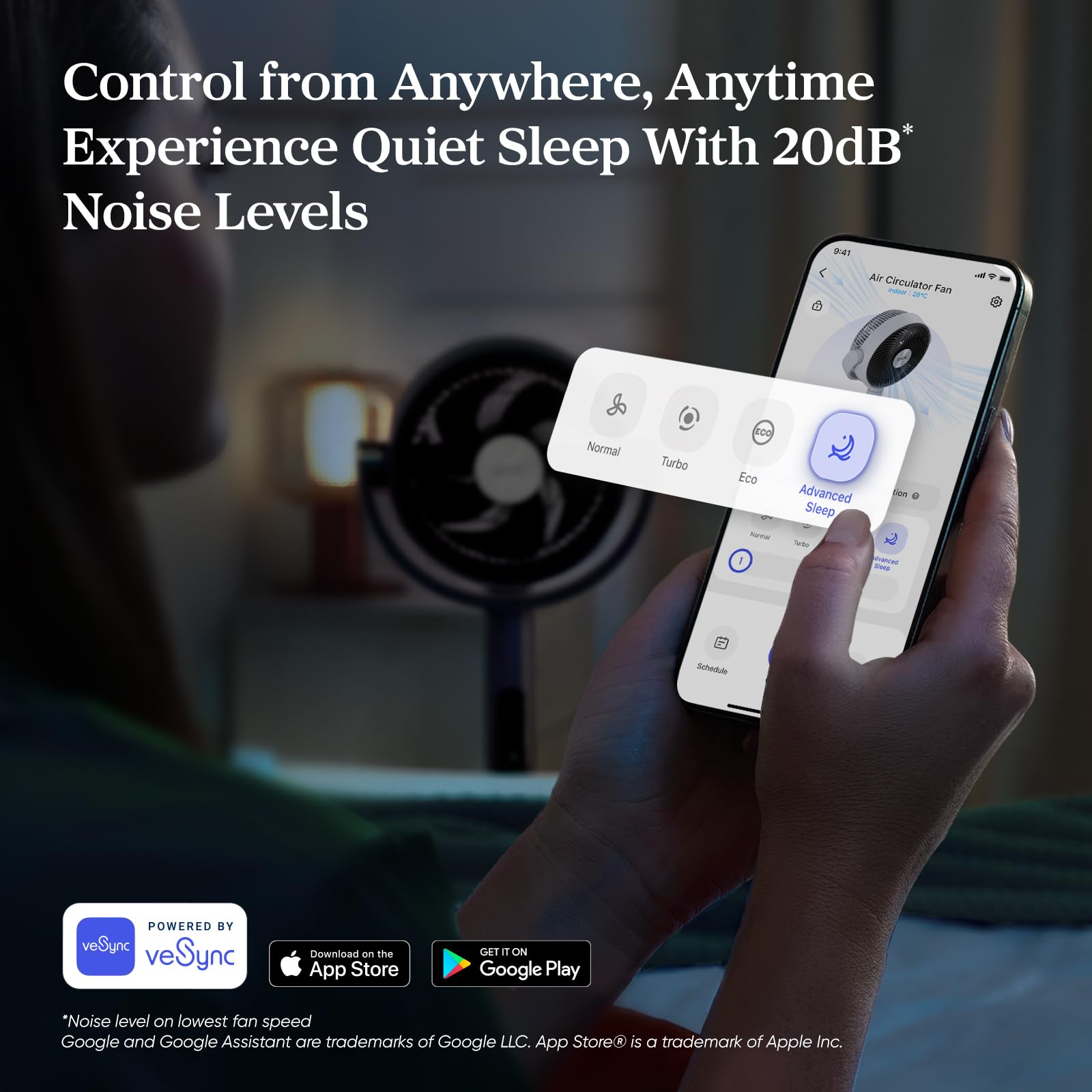 Levoit Standing Smart Fan delivers powerful airflow for large rooms.