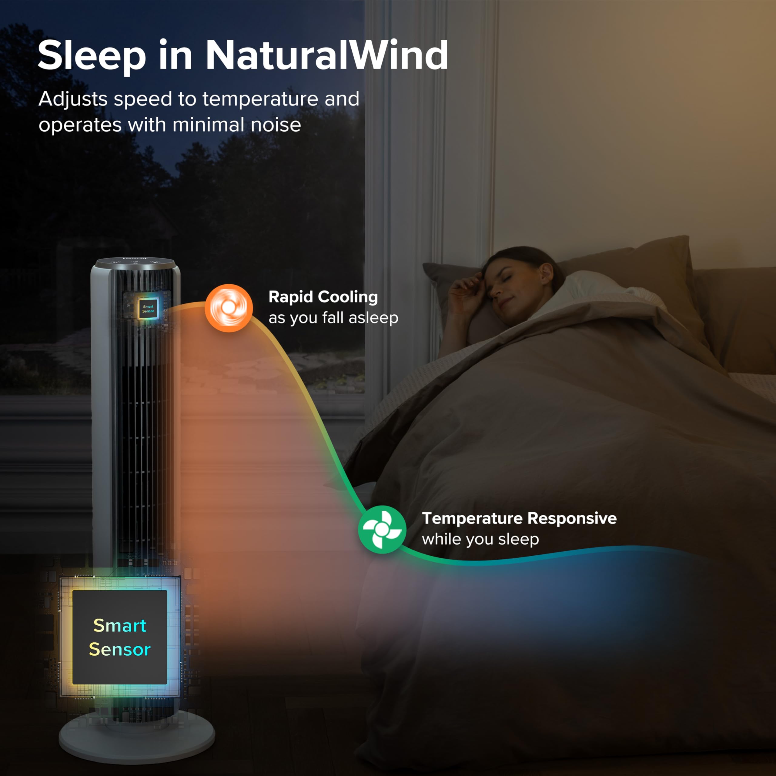 LEVOIT 12-hour timer for tailored cooling schedules