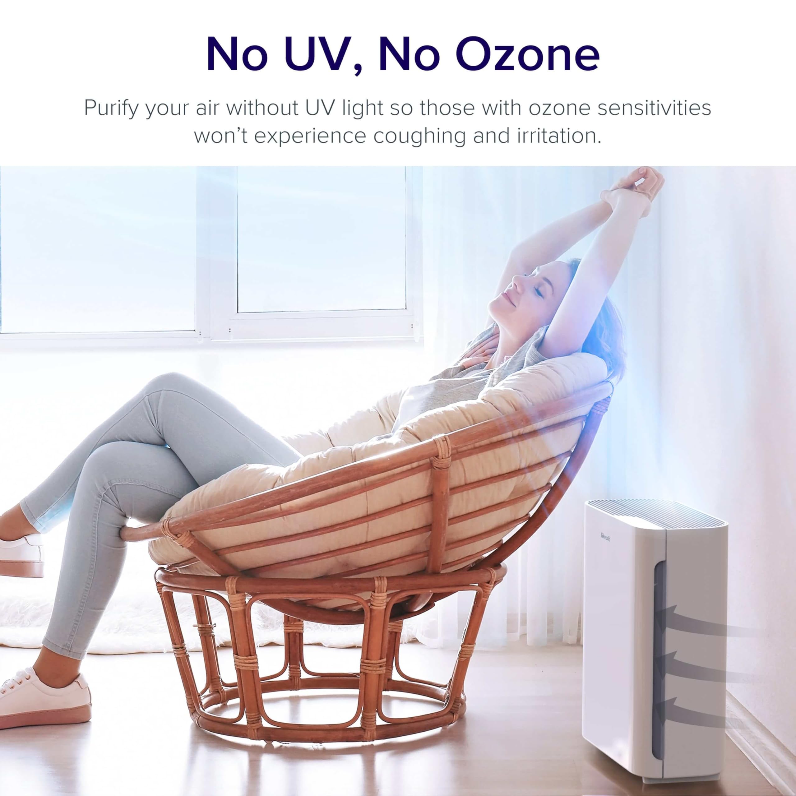 Levoit Vital 100 captures dust, dander, and pollen for cleaner air.