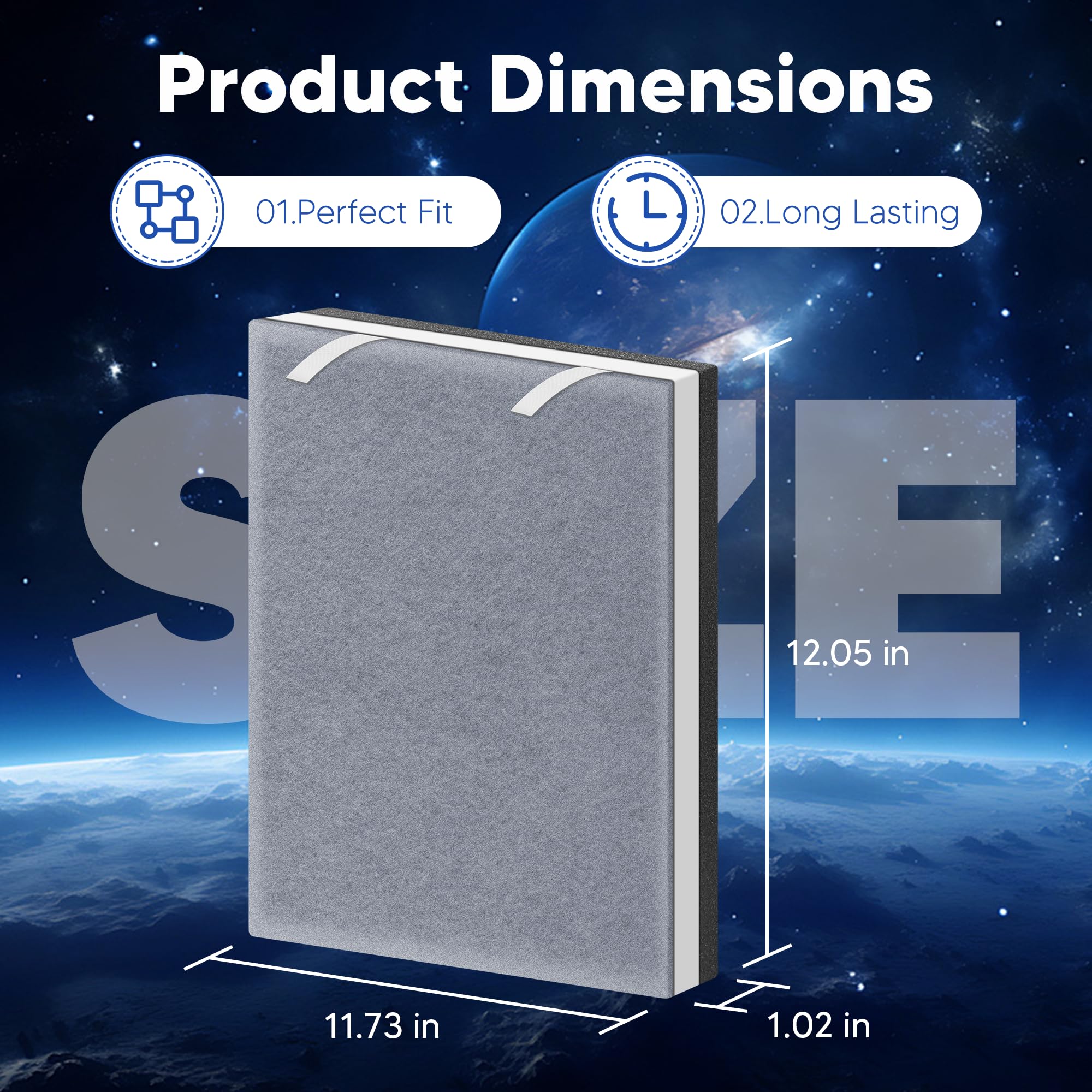 Levoit Vital 100 replacement filter installed inside for quiet operation