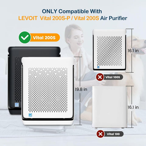 Levoit Vital 200S Pet Care filter in yellow compatible with Vital 200S-P models.