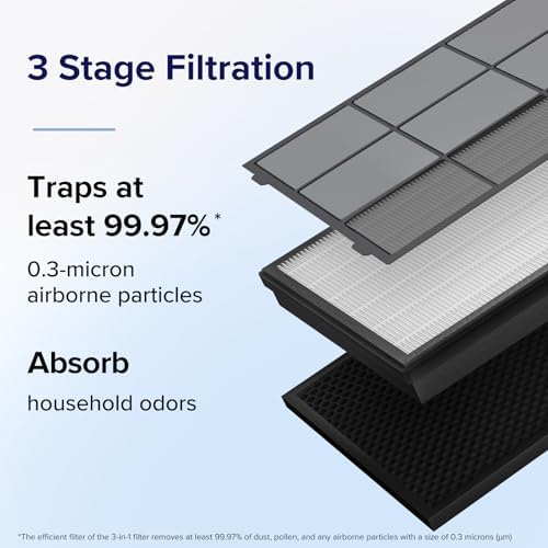 LEVOIT Vital 100S-P activated carbon layer reduces odors and gases.