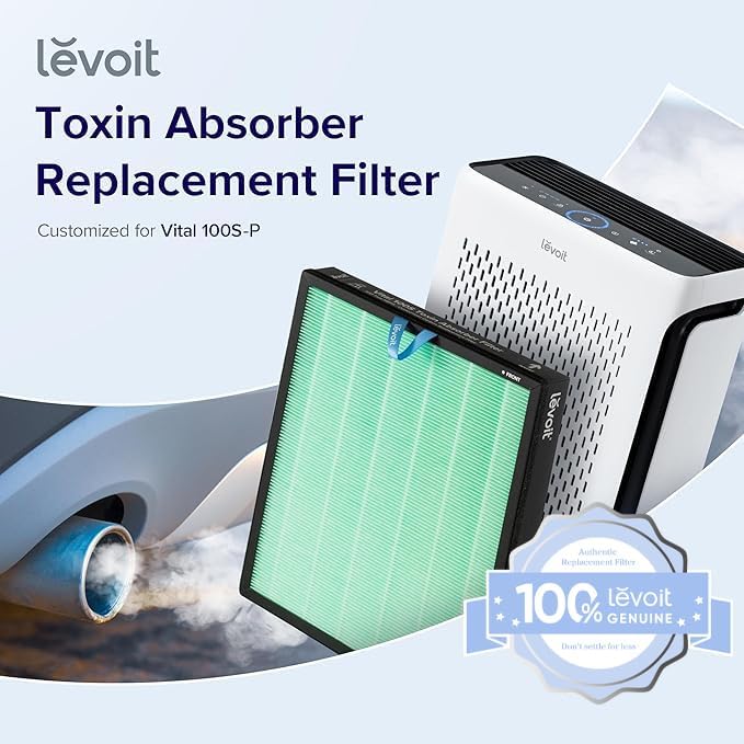 LEVOIT Vital 100S-P toxin absorber filter targets smog and odors