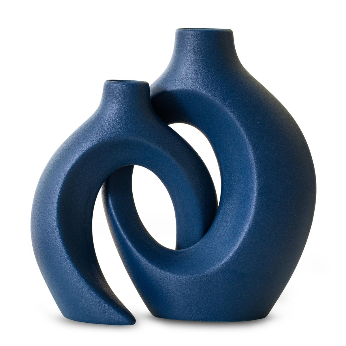 Levvohd Snuggle Hollow tall navy vase for dried stems.