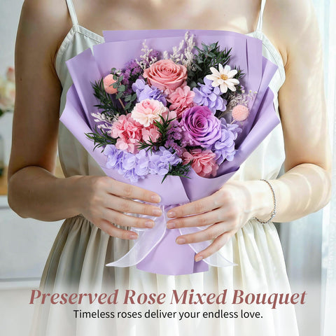 Lewondr desk-table-decor-setup showing the bouquet on a workspace.