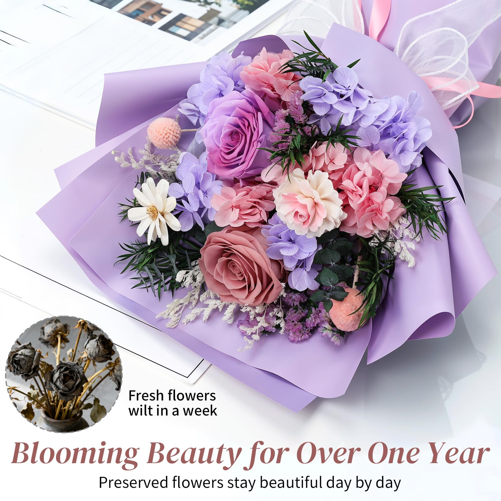Lewondr dried-flower-accents showcasing dried blooms in the arrangement.