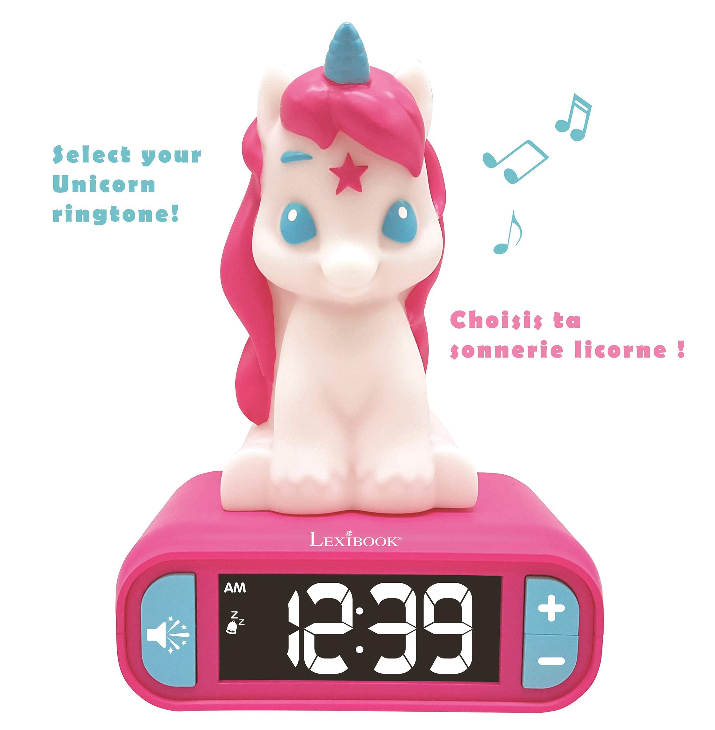 LEXiBOOK Adjustable Alarm Volume control shown for kid-friendly mornings