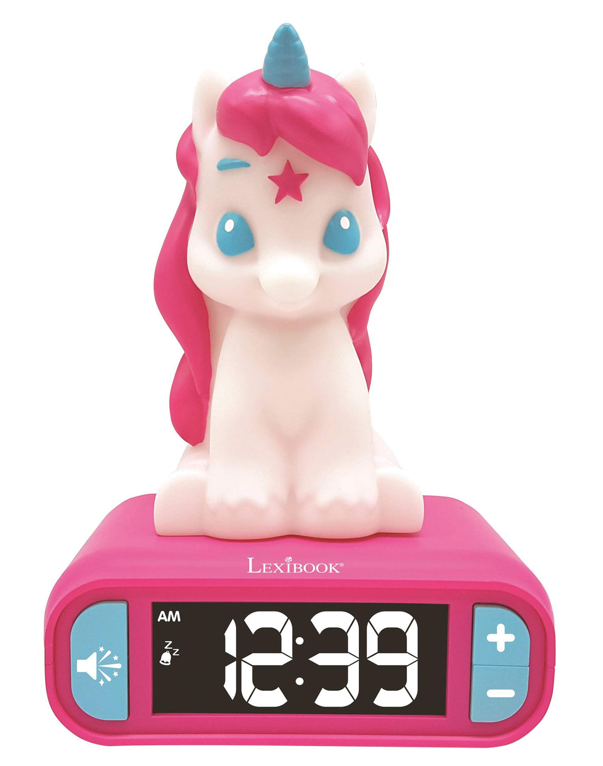 LEXiBOOK Unicorn Clock lighting up to cue a gentle wake