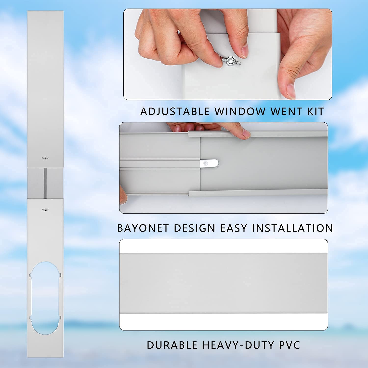 LEZIFU exhaust hose adaptor connects to portable AC outlet