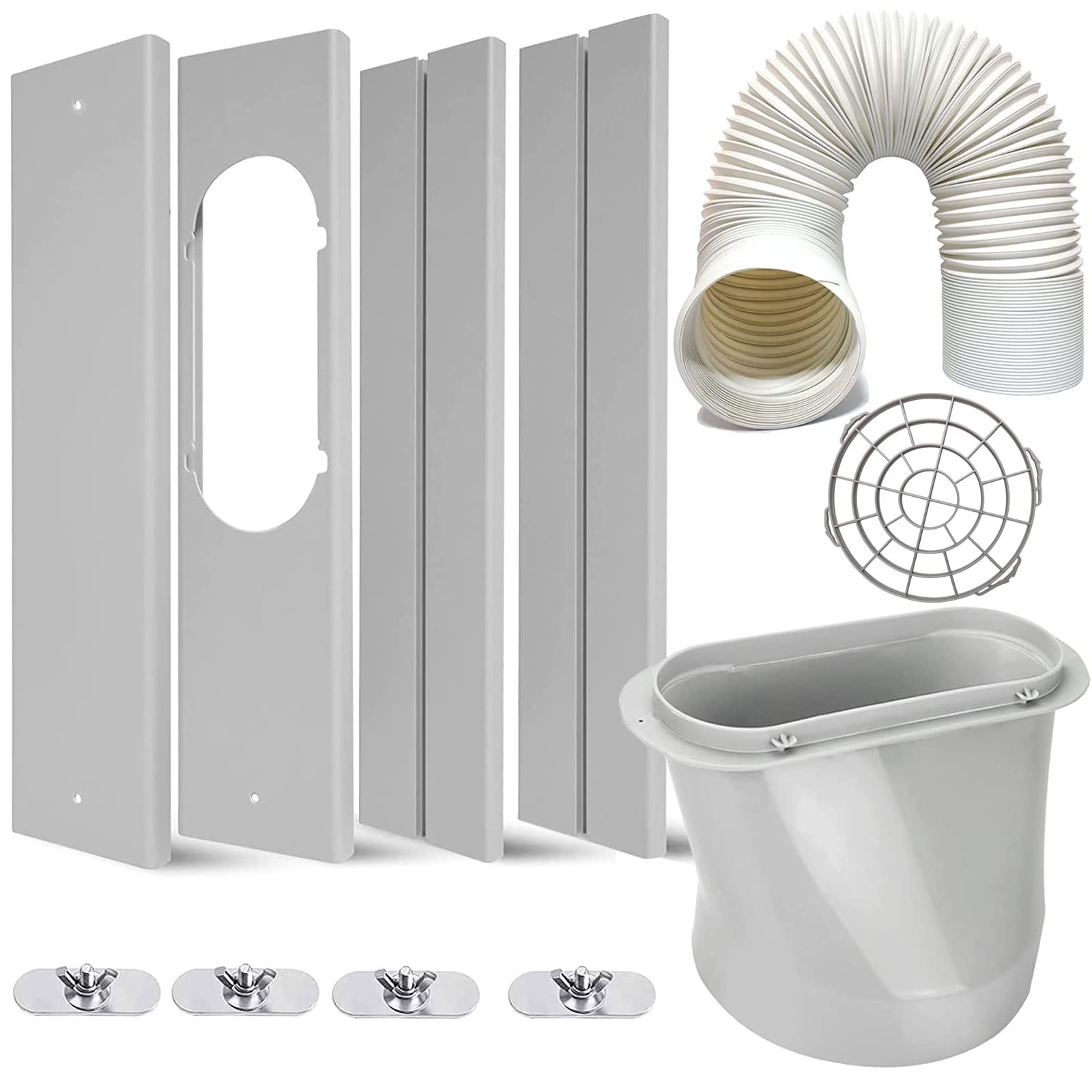LEZIFU portable AC kit hose showing flexible venting for cooling use