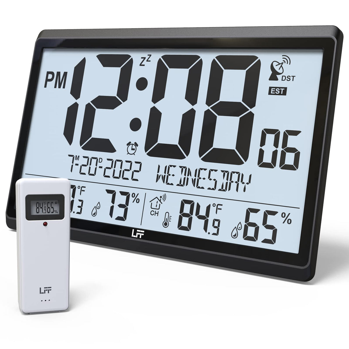 LFF Atomic Clock front view with bold digits for easy reading.