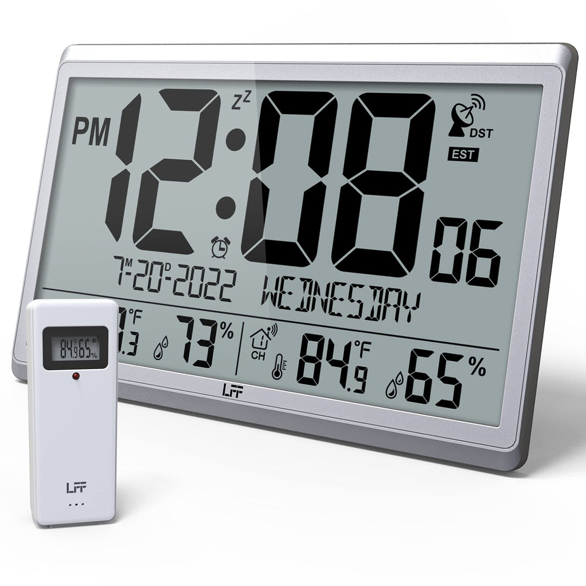 LFF Atomic Clock front view with large digits for easy readability