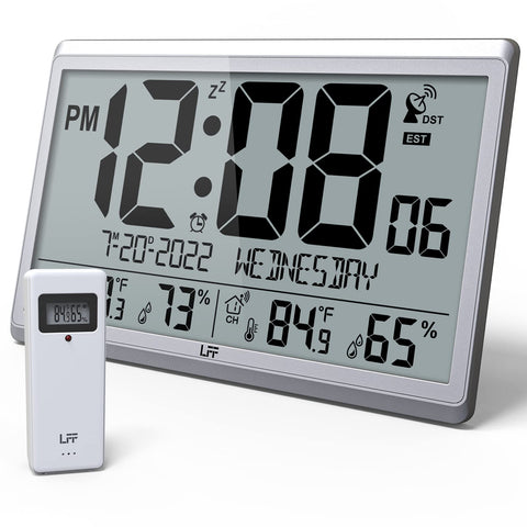LFF Atomic Clock front view with large digits for easy readability