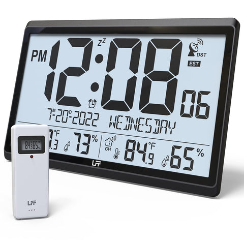 LFF Atomic Clock front view with bold digits for easy reading.