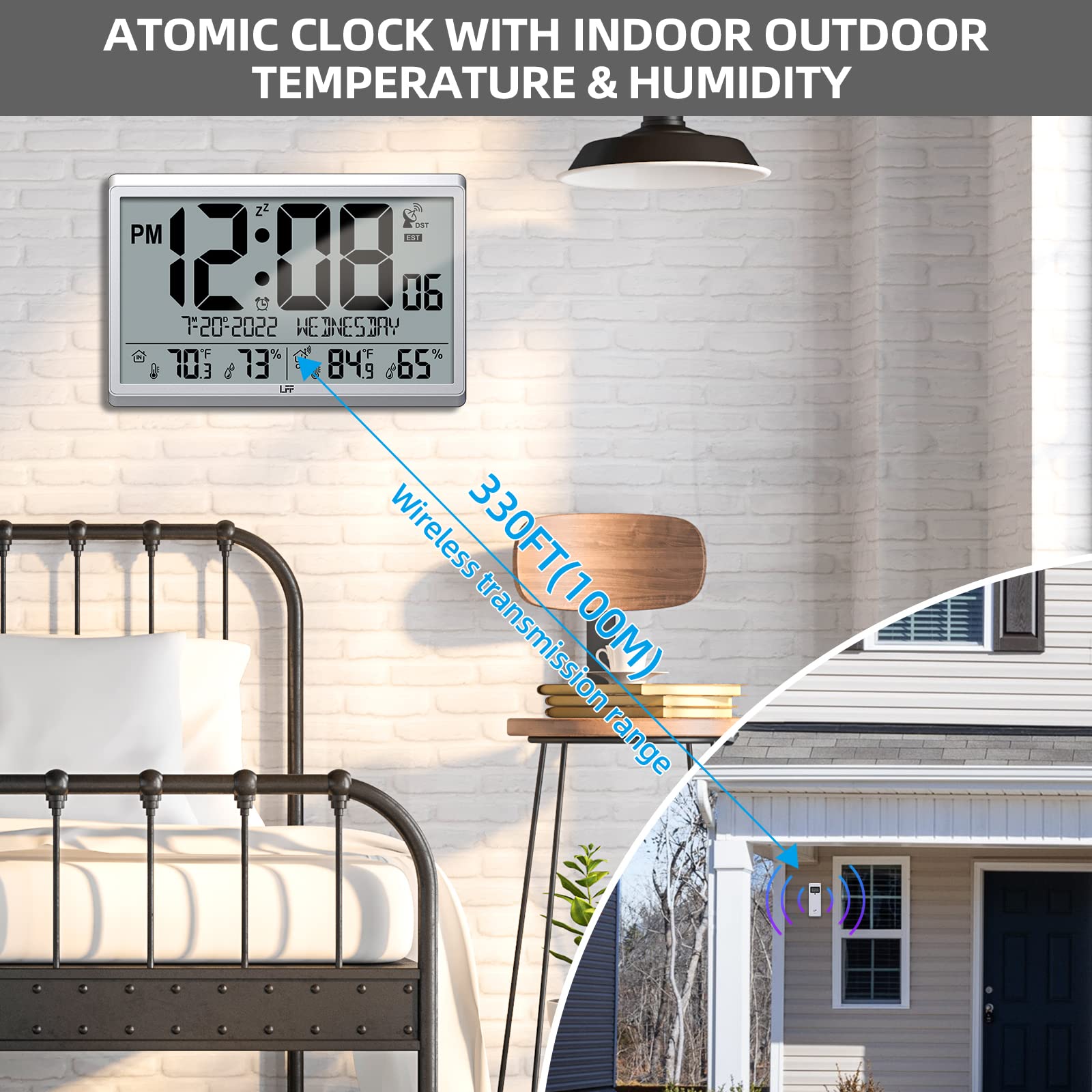 LFF atomic clock showing eight time zones for global scheduling
