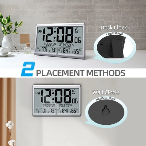 LFF indoor-outdoor temperature and humidity display for comfort decisions