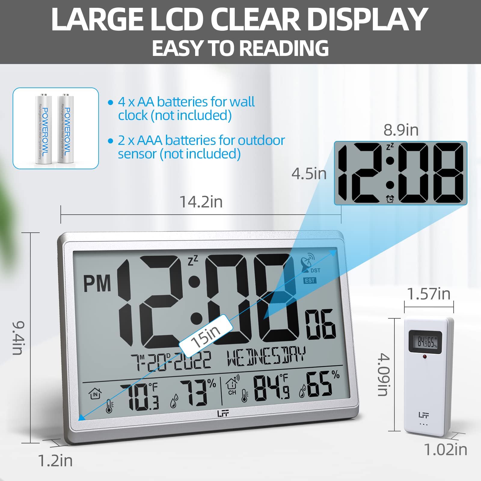 LFF wall-mount bracket holding the clock securely on the wall