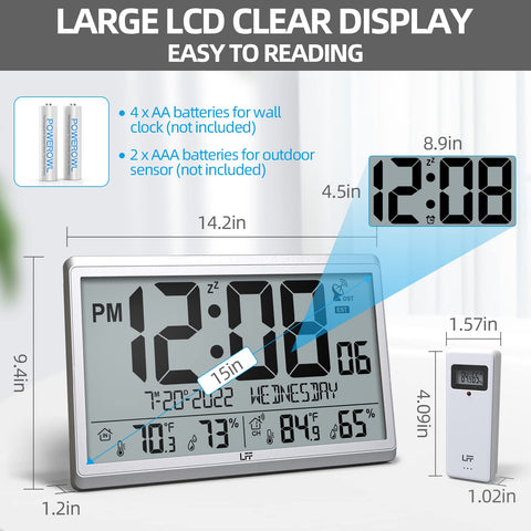 LFF wall-mount bracket holding the clock securely on the wall