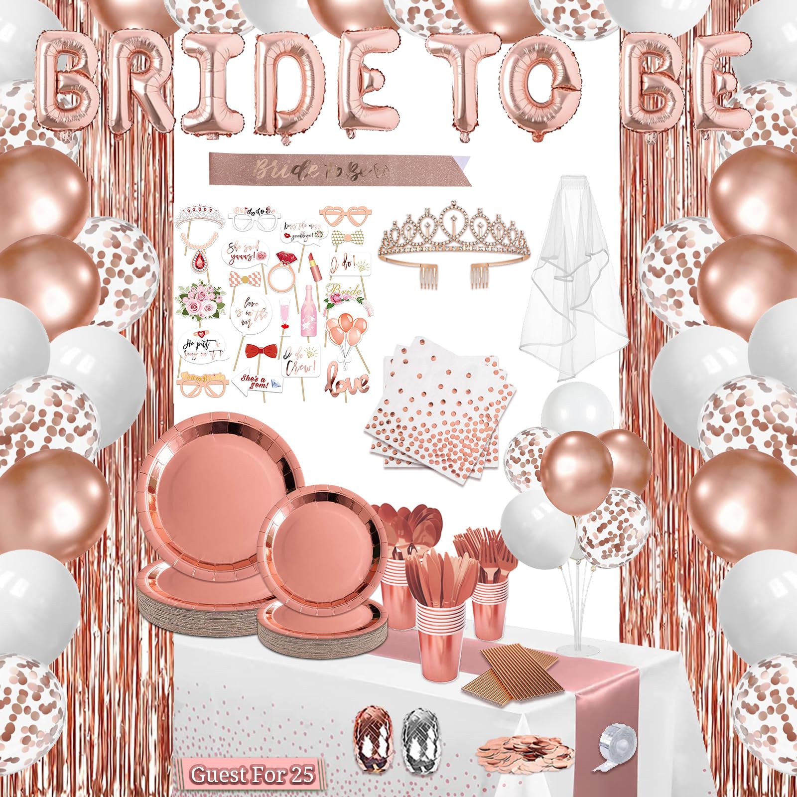LFSTGN Bride to Be banner for a chic rose gold shower and photo moments