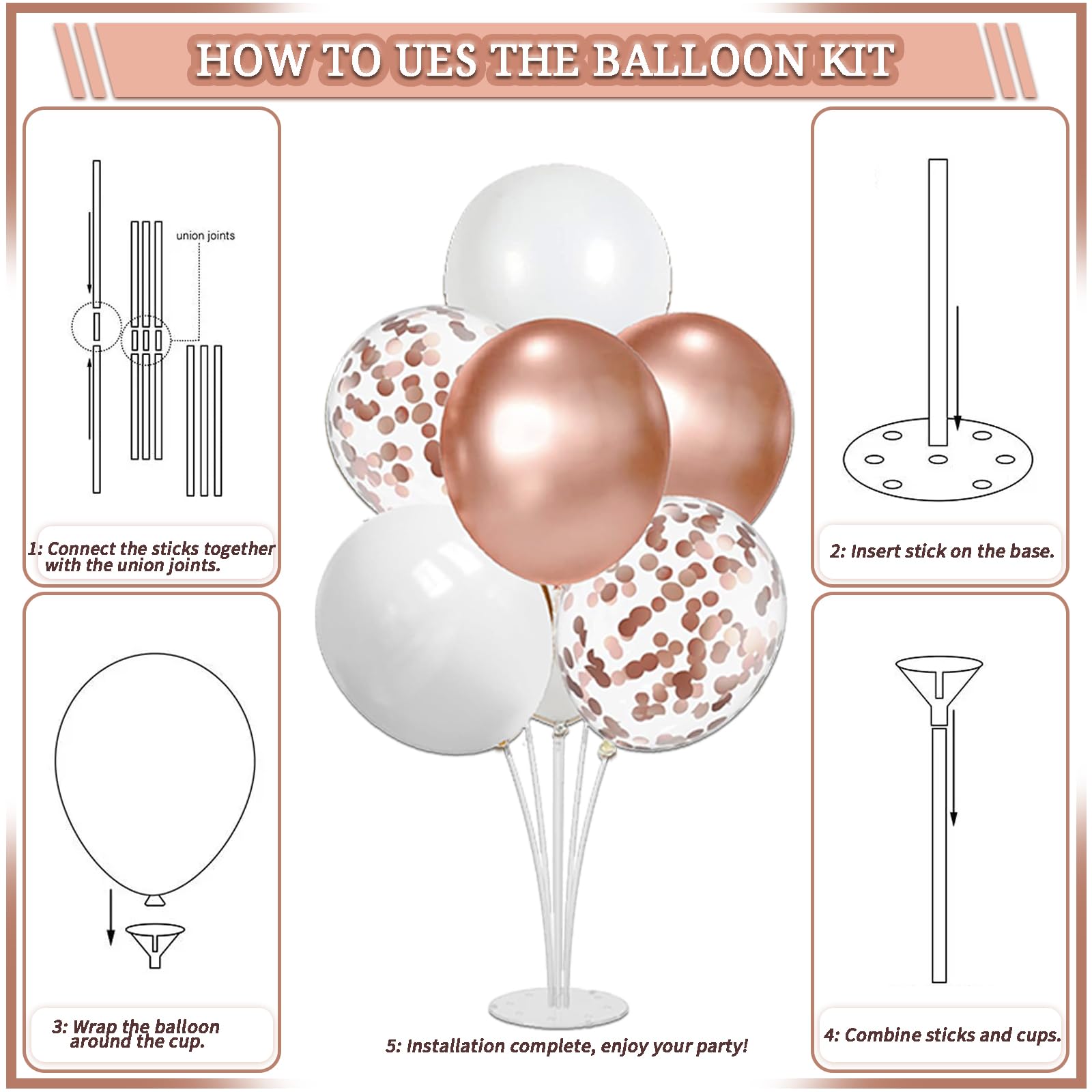 LFSTGN rose gold photo props kit for playful keepsake photos