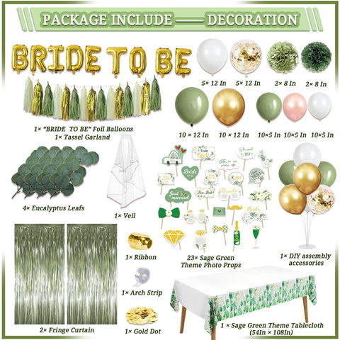 LFSTGN Sage green tablecloth creates an elegant backdrop for celebrations.
