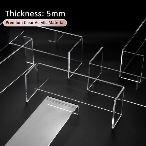 LFTYTUO medium rectangular acrylic display riser pair ideal for mid-size figures.