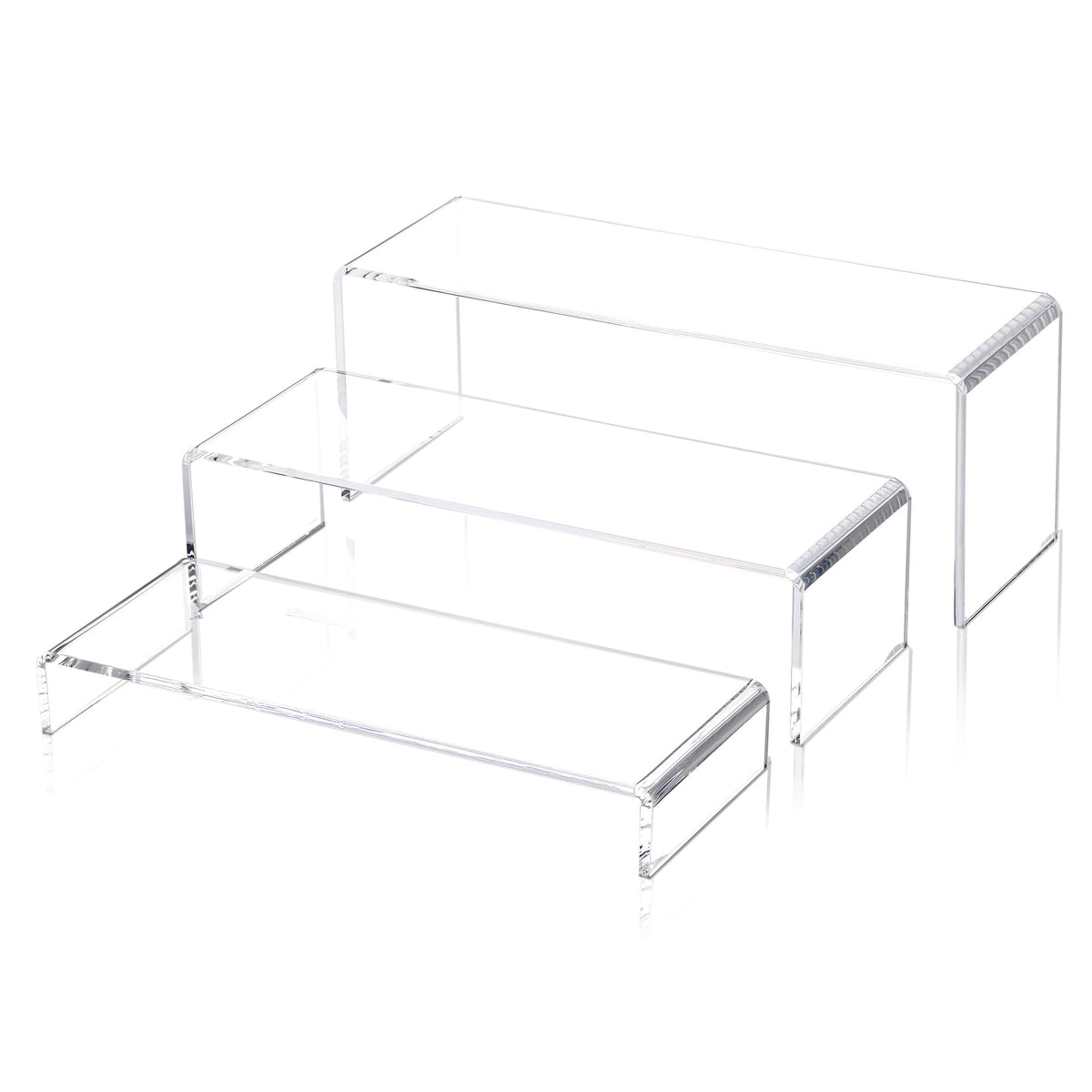 LFTYTUO large rectangular display riser front view for a floating, stable showcase.