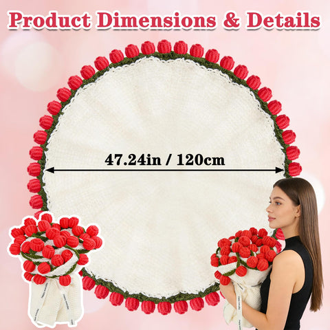 LFZHAN handmade crochet flower bouquet remains stunning without water or upkeep.
