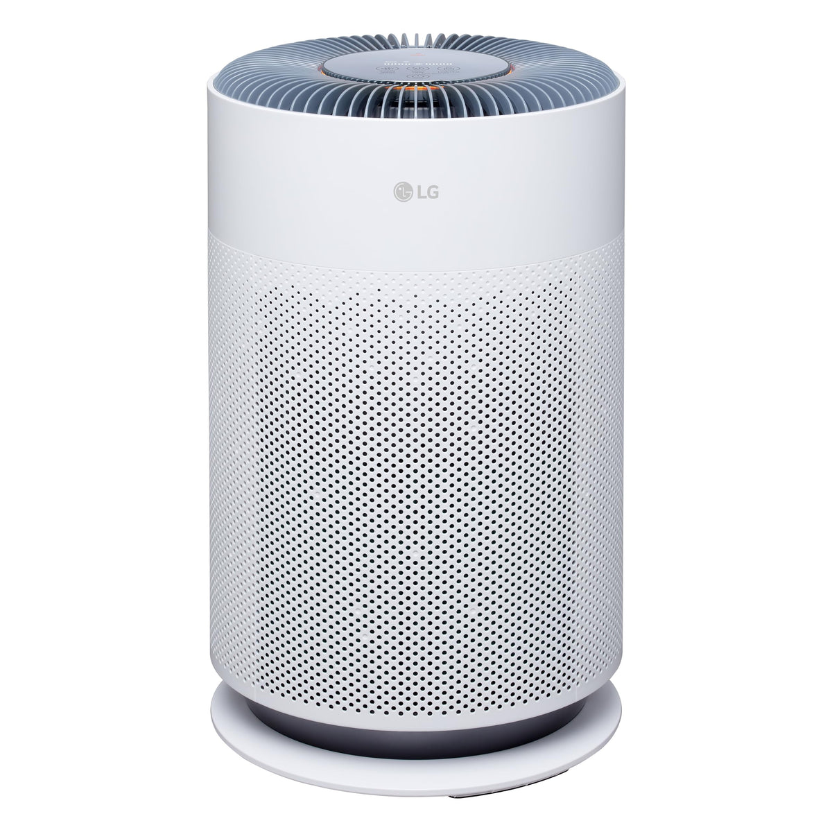 LG PuriCare 360 front view highlighting 360° filtration for cleaner whole-room air.