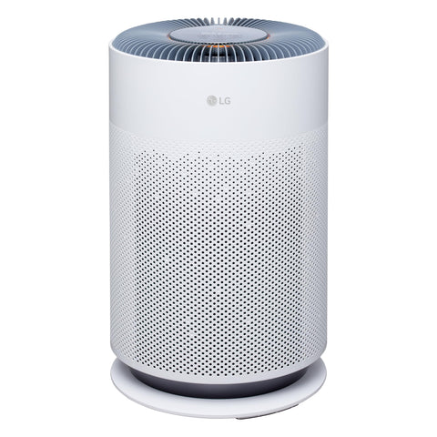 LG PuriCare 360 front view highlighting 360° filtration for cleaner whole-room air.