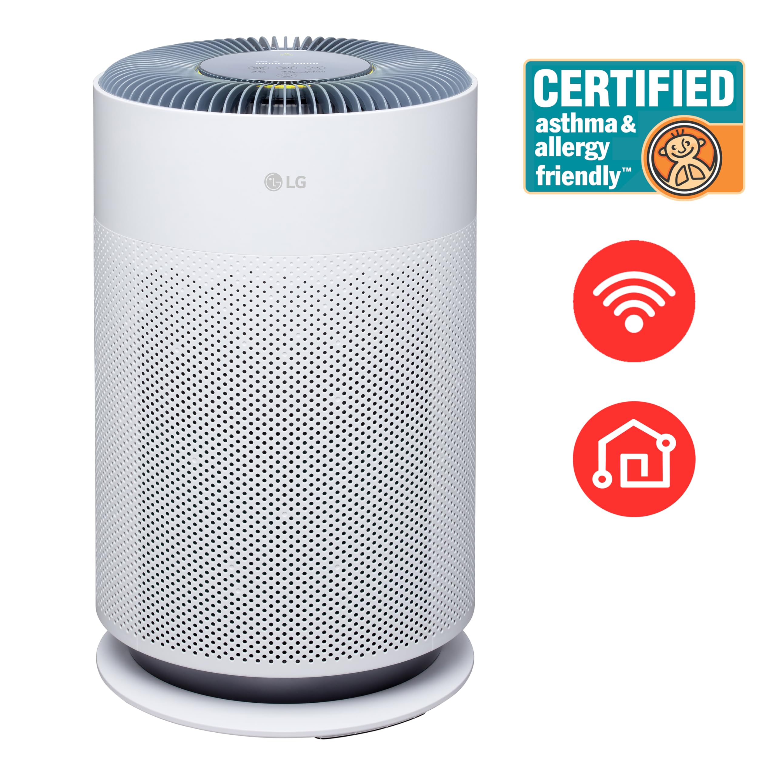 LG PuriCare 360 top view shows a sleek design that blends with home decor.
